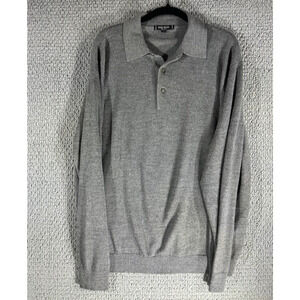 Oggi Moda by Raffi Wool Blend Polo Sweater Gray Long Sleeve / Men's Large